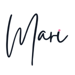 Mari signature logo with flower accent