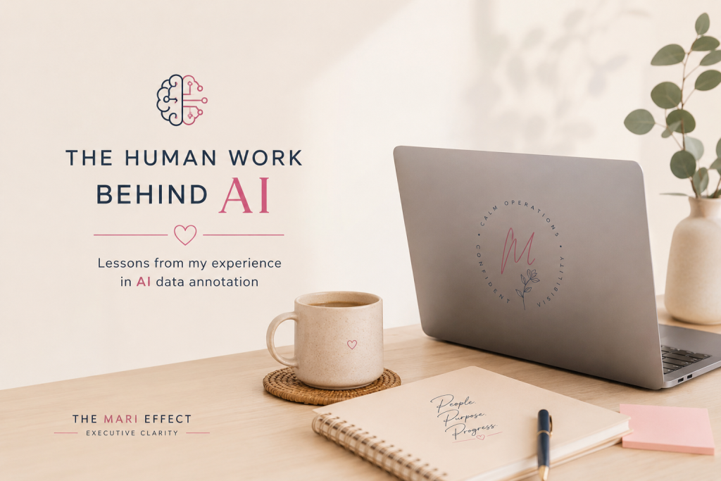 Professional workspace representing the human work behind AI data annotation and evaluation