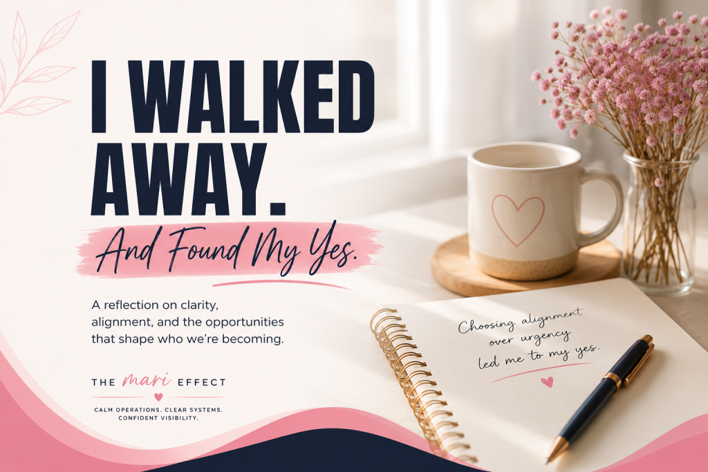 Mari reflecting on a career decision and finding clarity after walking away from an opportunity